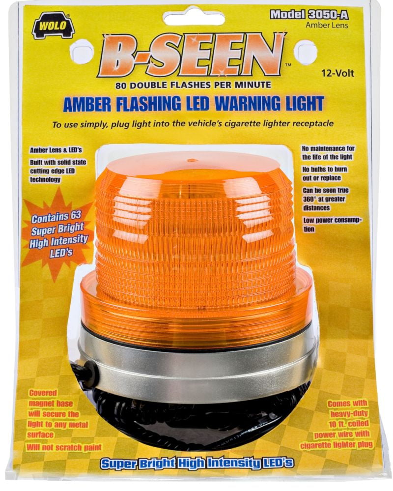 Wolo 3050-A B-Seen Gen 3 LED Technology Amber Lens 12 Volt, Magnet Mount 