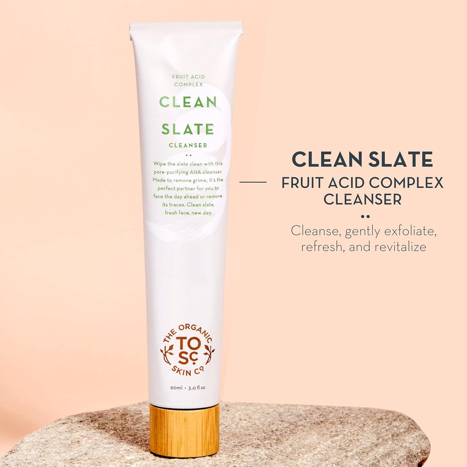 The Organic Skin Co Clean Slate Fruit Acid Complex AHA Exfoliating Facial Cleanser, 3 fl oz