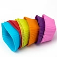 thumbnail image 4 of 6pcs Silicone Square Cake Mold Cupcake Liners Baking Cups Reusable Non-Stick, 4 of 11