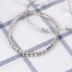 thumbnail image 5 of Juego de 4 pulseras de cristal con forma de estrella y luna, multicapa, con apertura en forma de corazón (plata), 5 of 7