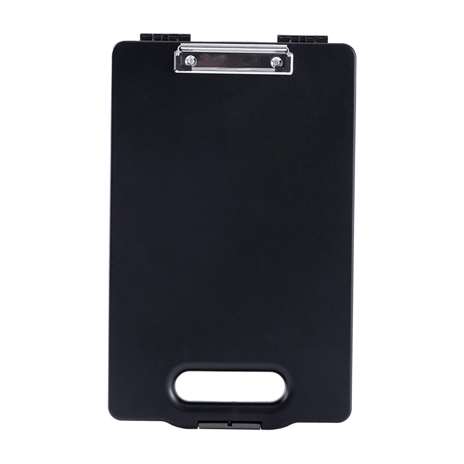 A4 Clip Board Folder Fastener File Folders Durable Storage Clipboard Box Teachers Utility Gifts Documents Paper Writing Pad Holder Work black