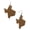Dotted Brown, variant on Women's Faux Leather Texas State Shape Dangle Pierced Earrings, Smooth Ivory