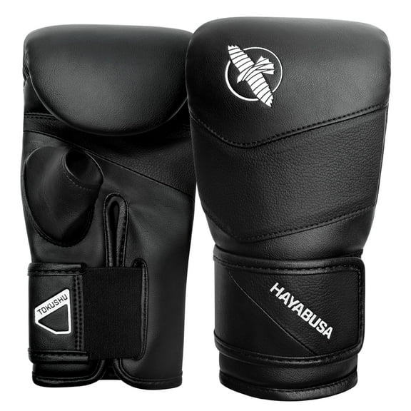 Hayabusa T3 Boxing Bag Gloves for Men and Women, Open Thumb - Black, Small