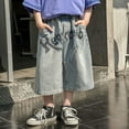 thumbnail image 2 of Vividxx Boys Summer Shorts Casual Denim Cargo Pants Comfortable Breathable Kids Slacks Lightweight Active Wear For Toddler Solid Color Relaxed Fit Bottoms, 2 of 5