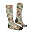 thumbnail image 3 of Daiia Sports Socks Coffee Makers Macaroons Chocolate Printed Novelty Crew Socks for Men Women Knee High Socks Cotton Socks Soft & Breathable Support Unisex Socks, 3 of 9