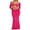 rose red, variant on LMLYSoH 2 Piece Set Women Hollow Out Knit Skirt Outfits Long Sleeve Square Neck Crop Tops Long Skirts Female Sexy Beach 2pcs Sets