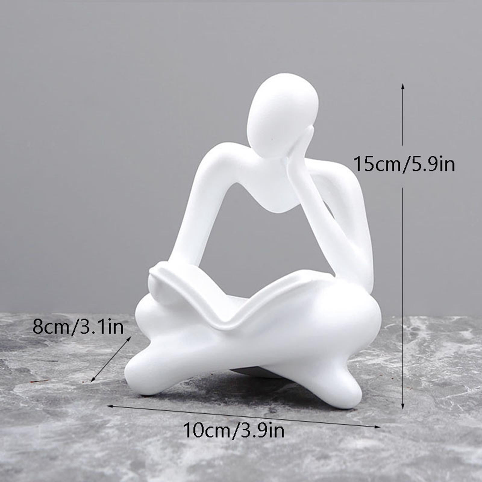 2 Pieces Abstract Reader Figurine Flamingo Garden Stake Human Statue Hollow Design for Living Room Yard Art