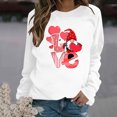 thumbnail image 1 of Qiopertar Mode Femmes Imprimé Col Rond Pull Tops Manches Longues Blouse Confortable Chandail en Molleton Offres de la Semaine Liquidation Moins de 5$ jusqu'à 90 % de Réduction, 1 of 4