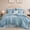 Blue, variant on 7-Pieces Sage Green Ruffle Bedding Set, Shabby Farmhouse Floral Style Queen Size All-Inclusive Bed Suit