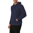 thumbnail image 4 of INSPIRE CHIC Men's Plush Lined Pullover Hoodie Sweatshirts with Pocket M Navy, 4 of 6