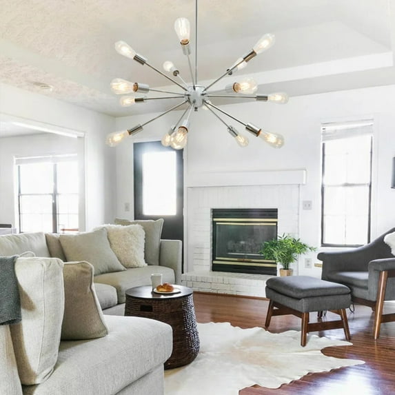 15 Lights Contemporary Sputnik Chandeliers - Chrome