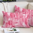 thumbnail image 2 of Pink Abstract Throw Pillow Covers, Vintage Geometric Gradient Oil Painting Modern Soft Breathable Pillow Cases with Invisible Zipper, Standard Pillowcases for Couch Bed Sofa Chair 20x26 Inches, 2 of 9