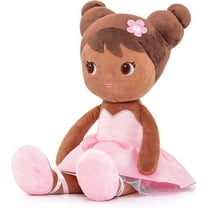 Lazada Plush Dolls Baby Girl Gifts Tanned Baby Doll Soft Girl Toys Bronze Pink Dress 16"