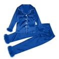 thumbnail image 4 of Loopsun Family Pajama Sets, Family Matching Soft Comfortable Long Sleeve Collared Shirt and Long Pants Pajama Loungewear for Mom Blue, XXXL, 4 of 4
