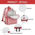 thumbnail image 4 of White Red Checkered Backpack for School,Cute School Bag,Schoolbag with Adjustable Shoulder Straps & Padded Back,15.25"x11.5"x5.25", 4 of 6