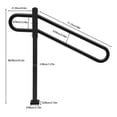 thumbnail image 2 of 1-3 Step Stairs Handrails for Outdoor Steps Anti-slip Safety Handrails Metal Black, 2 of 15