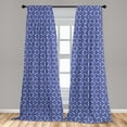 thumbnail image 5 of Ambesonne Blue Curtains, Indigo Floral Geometric, Pair of 28"x95", Dark Blue Sky Blue, 5 of 5