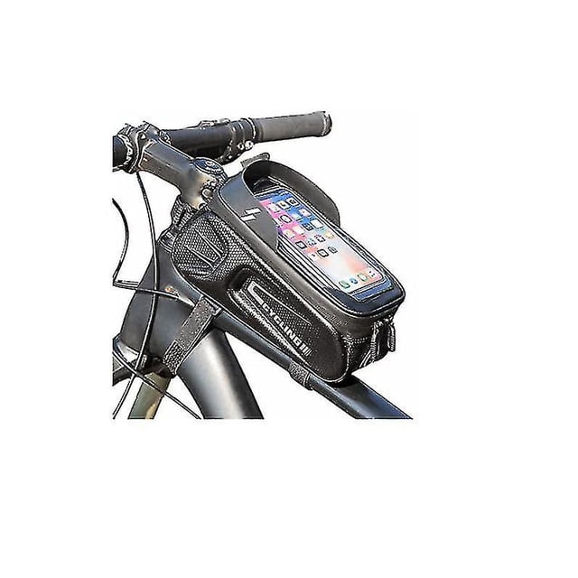 teléfono Apertura de cable para auriculares Ajuste universal Bolsa para bicicleta con marco frontal con soporte para teléfono para bicicleta, bolsa para bicicleta compatible con Wi
