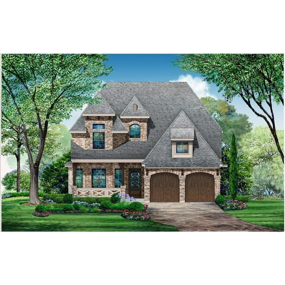 015-998: Luxury European 3 Bed, 4 Bath Luxury Home Plan, 3818 Sq Ft: Full Blueprints with License to Build by Home Plan Marketplace - Lesuto