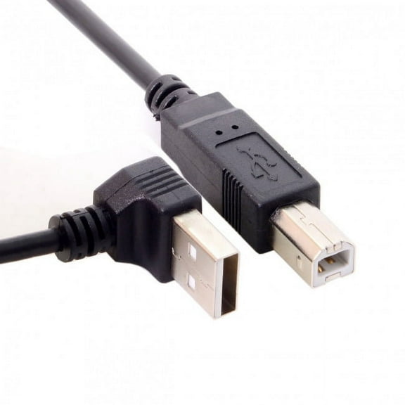 Xiwai Cable Down Angled 90 Degree USB 2.0 Male to B Type Male Cable for Printer Scanner Hard Disk 20cm
