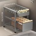 thumbnail image 2 of Gabinete Organizador Deslizable Doble Nivel Para Cocina Estante de Almacenaje Color Gris Obscuro para cocina, 2 of 6