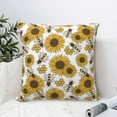 thumbnail image 4 of Pofeuu Sunflowers and Bees Print Double-sided plush pillowcase Square Throw Pillow Covers Pillows Cover for Living Room Bedroom Sofa Couch Cushion Cover（No pillow core）-22"x22", 4 of 7