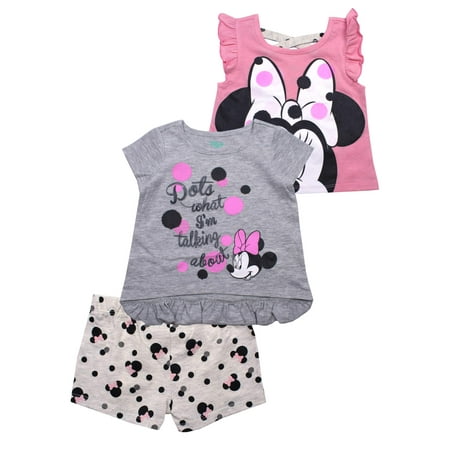 Girls Skort Set - Ruffle Tee, Tank and Short, 3-Piece Outfit Set (Little Girls)