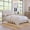 3Beige + Linen, variant on Full Size Beige Upholstered Platform Bed with Adjustable Saddle Curved Headboard Diamond Tufted No Box Spring Needed (Old SKU:WF294418AAA)