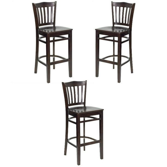 Home Square 31" Bar Stool in Walnut - Set of 3