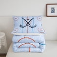 thumbnail image 5 of Ice Hockey Comforter Set Twin Size,Hockey Stadium Rink Bedding Set,Adults Bedroom Decor,Winter Event Ball Games Lovers Down Comforter,Modern Stylish Duvet Insert, 5 of 8