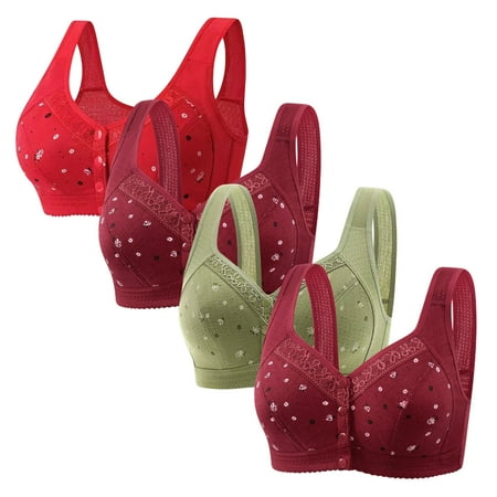 Lisbinx Nursing Bras 4pc Woman s Comfortable Lace Breathable Bra Underwear No Rims Holiday Deals