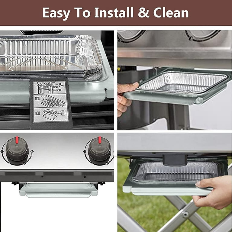 Hisencn 67047 Catch Pan for Weber Spirit Spirit II 200 300 Genesis and Genesis II LX200 300 Series Grill for Weber Traveler Drip Tray with 6415