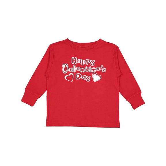 Inktastic Happy Valentine's Day Boys or Girls Long Sleeve Toddler T-Shirt