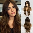 thumbnail image 1 of Long Wave Wigs for Women Girls Natural Wave Middle Part Hair Heat Resistant Fibre Synthetic Wigs Women's Wig Daily Use Natural looking A8, 1 of 7