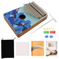 thumbnail image 4 of Piano de pulgar Kalimba de madera portátil de 17 teclas Mbira con dibujo coloreado, 4 of 8