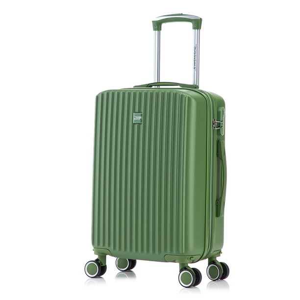 Maleta de Mano Rígida Expandible 10Kg Con Ruedas 360° y Forro Impermeable Ideal para Viaje y Cabina Verde