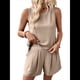 thumbnail image 2 of Conjuntos de Verano de 2 Piezas para Mujer: Camiseta Sin Mangas, Pantalones Cortos de Cintura Alta con Bolsillos y Pantalones Cortos A Juego. Albaricoque S, 2 of 10