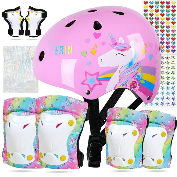 Set de equipo de protección FIODAY para casco de bicicleta para niños, rodilleras y coderas