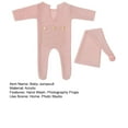 thumbnail image 7 of harmtty 1 Set Baby Photography Romper Great Flexibility Jacquard Pattern Infants Jumpsuit Adorable Newborn Photography Props Crochet Outfit,White, 7 of 7