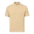 thumbnail image 7 of TKKCS Mens Mock Neck Short Sleeve T-Shirt- Lightweight Summer Casual Stretch Daily Wear Slim Fit Basic Tee Khaki Size L, 7 of 7