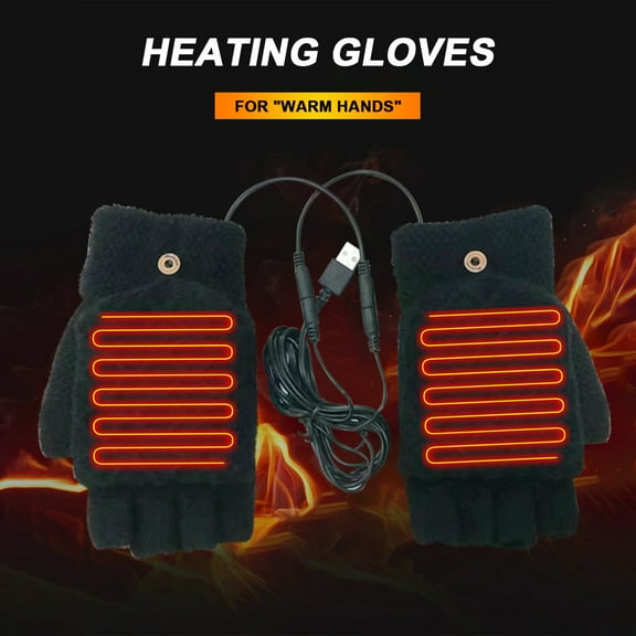 USB Heating Gloves for Winter, Rechargeable Heated Mittens for Cold Weather, Ski Gloves for Women, Men, Students, and Outdoor Activities