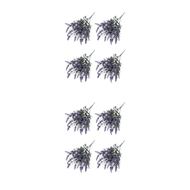 Toystoory Ramo de novia ligero de lavanda con flocado falso de 4 Uds. De flores artificiales Púrpura 2piezas