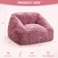 thumbnail image 4 of Hobestluk Oversized Bean Bag Chair for Adults with Filler, Large Cozy Reading Chair, Comfortable Lounge Chair for Living Room and Bedroom (Pink Plush), 4 of 8