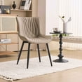 thumbnail image 4 of Kidol & Shellder Dining Chairs Set of 2 Soft Leather Dining Room Chairs with Sleek Metal Legs,Khaki, 4 of 10