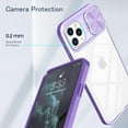 thumbnail image 6 of Phone Case for iPhone 11 Pro Max 6.5 with Tempered Glass Screen Protector Cover Camera Cover Slide 360 Full Body Protection Slim Clear Bumper Cell Accessories iPhone11 11pro Promax i XI Plus Purple, 6 of 13