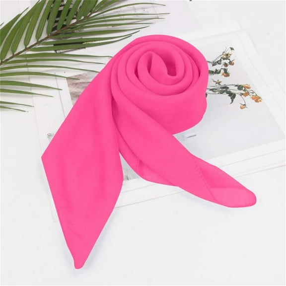 WHEANG Fall Fashion Must Haves Solid Color Chiffon Square Versatile Plain Scarf 1 Pc Pink A