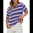 thumbnail image 3 of Camisetas de Corta con Bloques de Color A Rayas, Rojo Vino y Azul Oscuro XL, 3 of 7