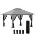 thumbnail image 1 of Outsunny 13'x13' Adjustable Pop Up Canopy w/ Nettings Weight Bags, Grey, 1 of 10
