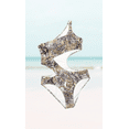thumbnail image 5 of Meloria Swim and Fashion presents the Summer Gold Snake and Chain Print Padded Hollow One-Shoulder Sexy One-Piece Bikini., 5 of 5