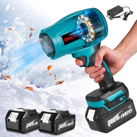 ONEVAN 20V Cordless Leaf Blower 340MPH Turbine Electric Blowing Leaf for Lawn Yard Road Car, with 3.0Ah Battery & Charger